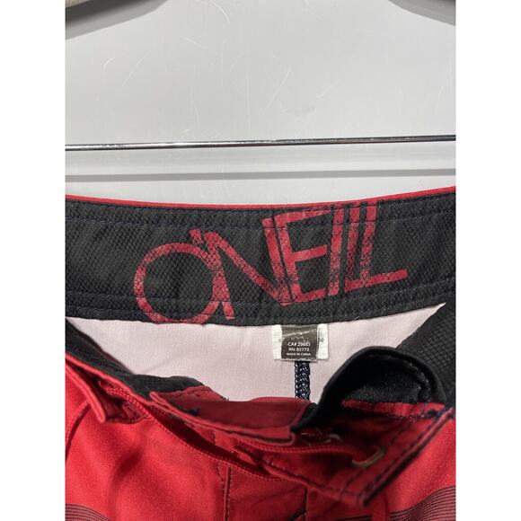 O'Neill Men’s Board Shorts Beach Surf Swim Ocean Y2K Striped Red/Blue Size 40 - Picture 6 of 12